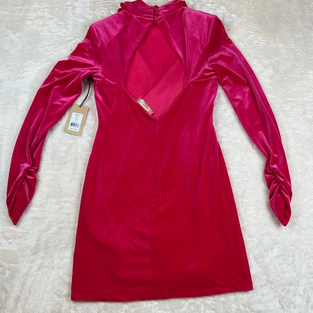 NWT Bailey 44 Ladonia Pink Midi Dress With Padded Shoulders | MSRP $268